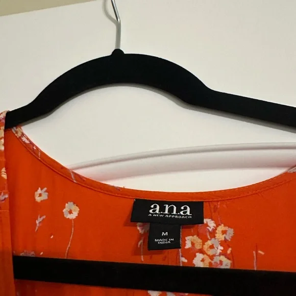 a.n.a Orange Floral Jumper Size Medium - Picture 6 of 8
